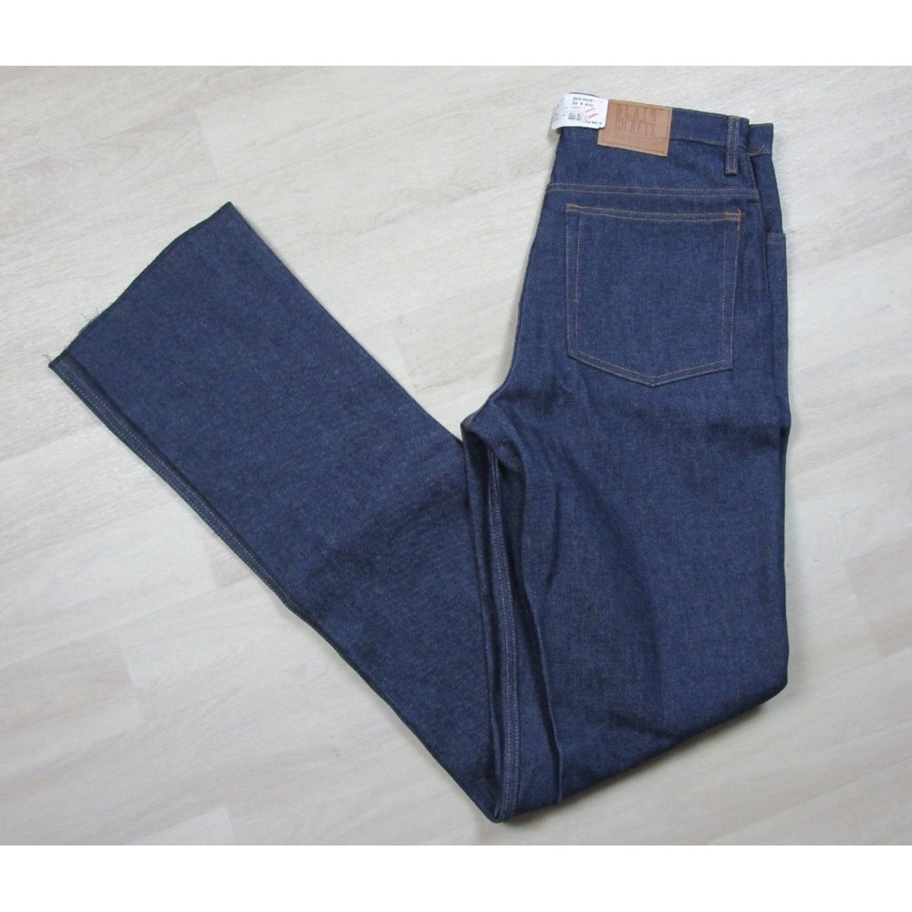 Vintage 80s Plain Pockets Unhemmed Jeans Mens (32x41) JC Penney Cotton Deadstock